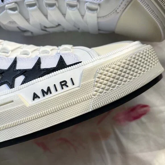 Amiri Court Star Patch Low-Top Sneakers Black And White